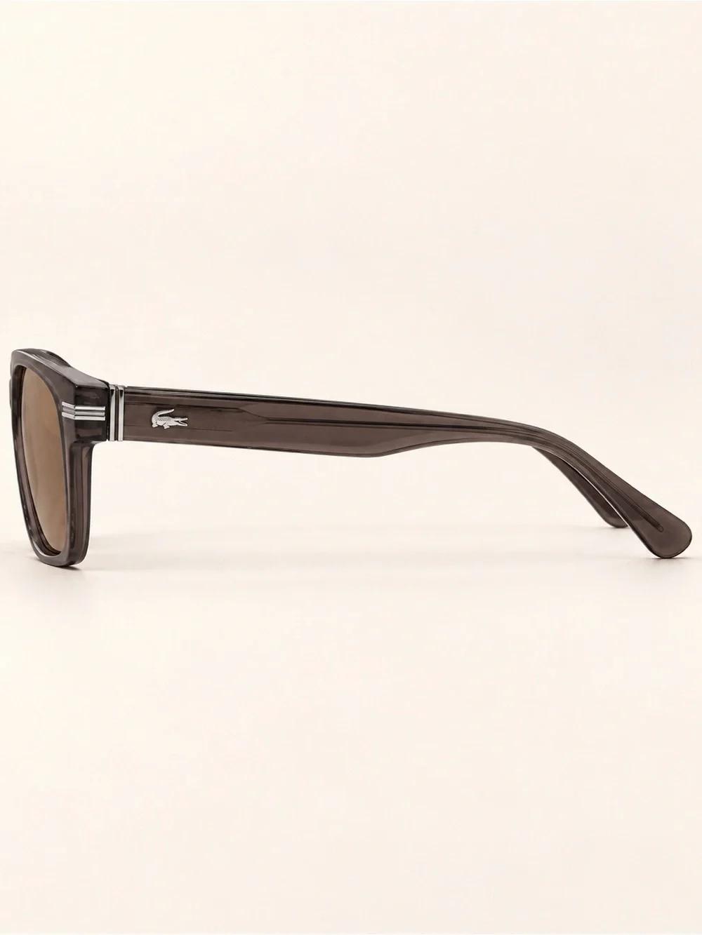 Lacoste Men’s Smoke Transparent Frame Sunglasses with Brown Lenses